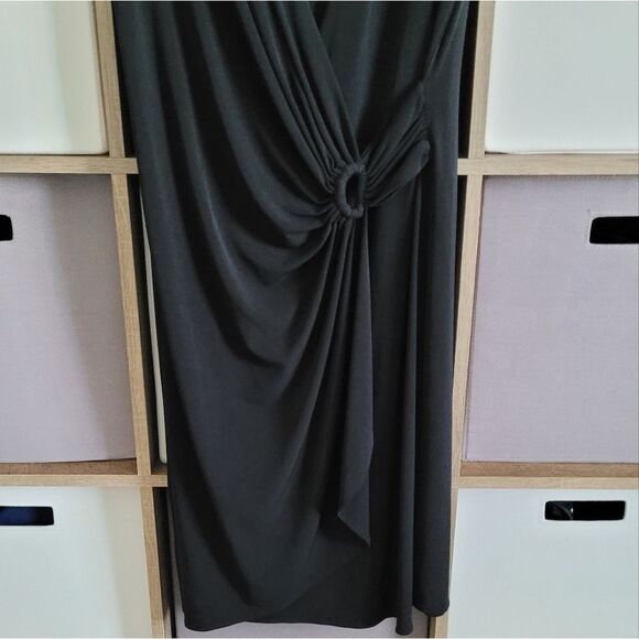 Tommy Bahama black draped dress size M - Picture 4 of 10